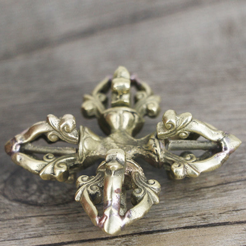 Vajra double Dorje à 5 griffes en cuivre fait main au Népal