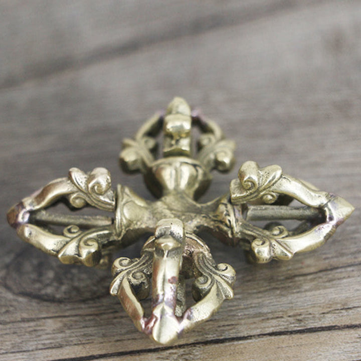 Vajra double Dorje à 5 griffes en cuivre fait main au Népal