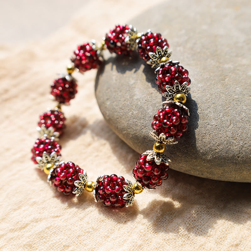 Bracelet de guérison en grenat naturel Buddha Stones - image 3