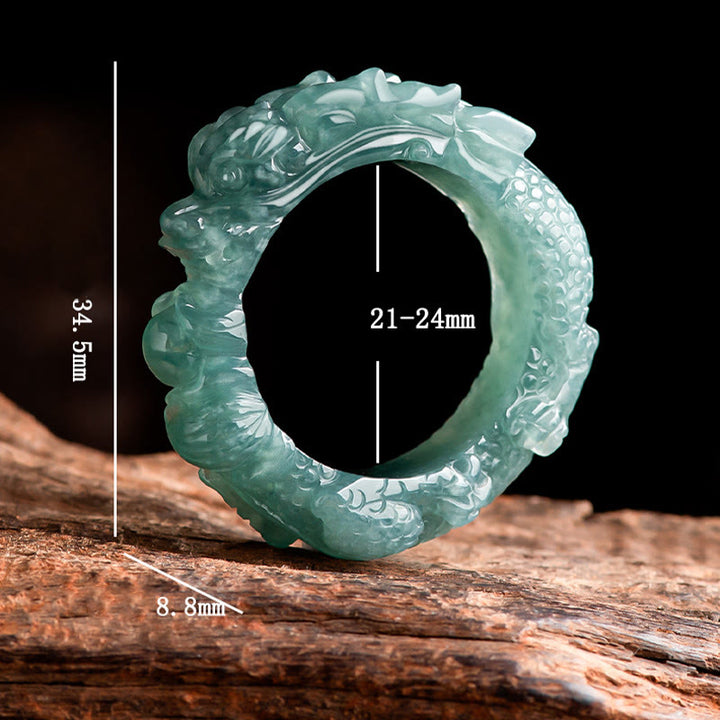 Bague de réussite en jade naturel avec dragon et Buddha Stones - image 9