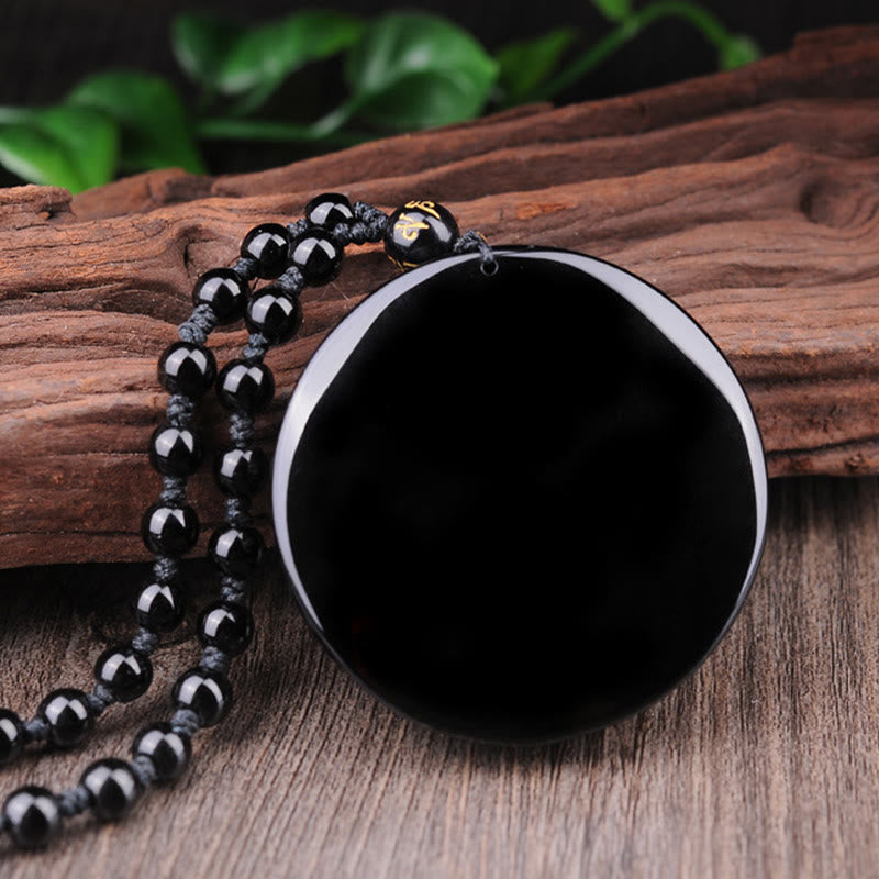 Collier avec pendentif en obsidienne, dragon, phénix , Buddha Stones Bagua - image 12