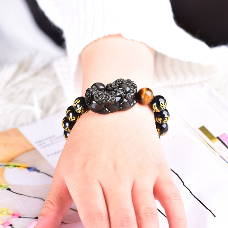Bracelet Feng Shui PiXiu Obsidienne Richesse