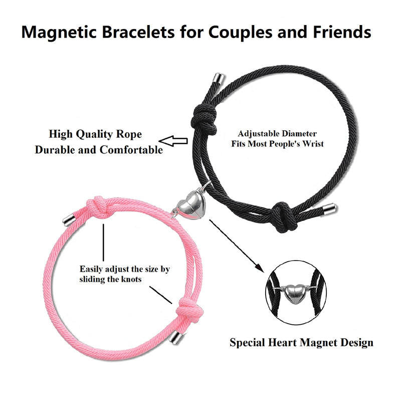 Lot de 2 bracelets magnétiques pour couple
