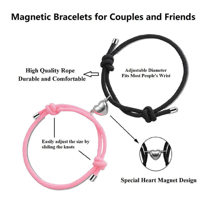 Lot de 2 bracelets magnétiques pour couple