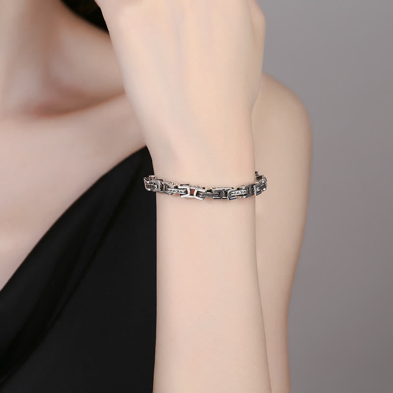 Bracelet porte-bonheur en cuivre gravé Buddha Stones et dragon Om Mani Padme Hum