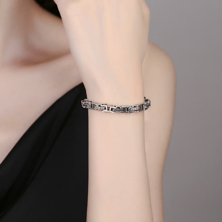 Bracelet porte-bonheur en cuivre gravé Buddha Stones et dragon Om Mani Padme Hum