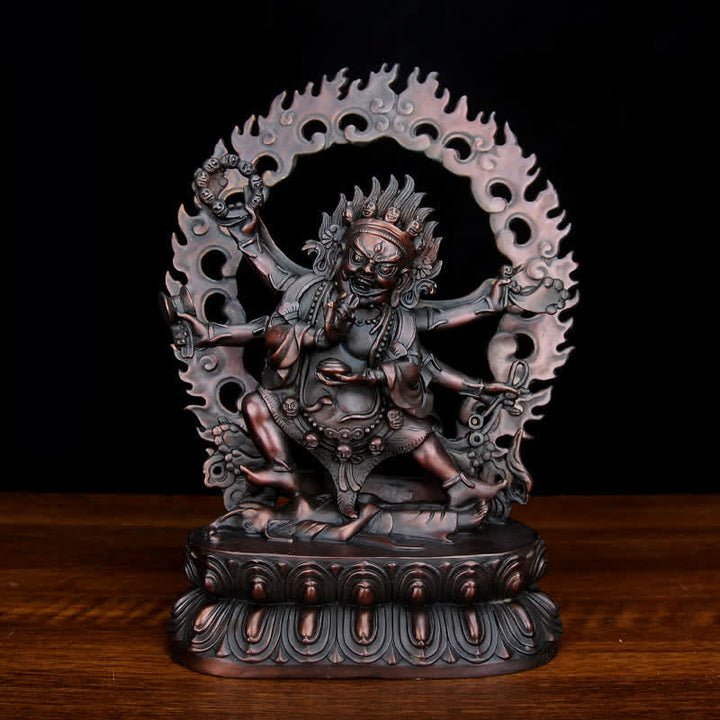 Statue de Bouddha en cuivre de la compassion de Mahakala du Tibet - Violet - image 3