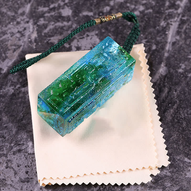 Pièce d'art en cristal Liuli faite à la main Feng Shui Décoration de bureau à domicile - image 3