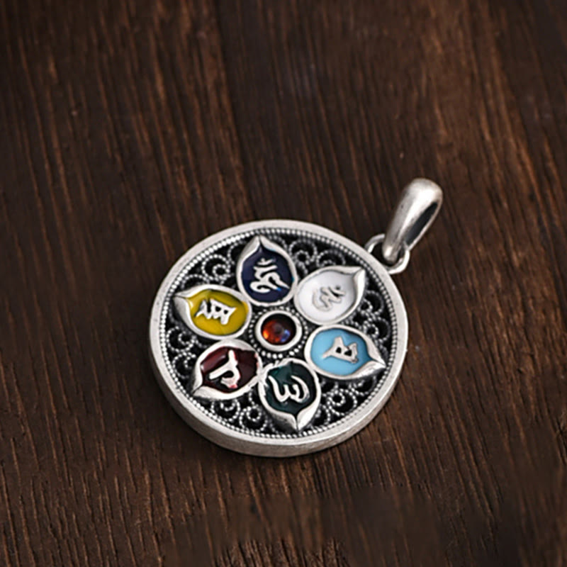 Buddha Stones tibétaines Om Mani Padme Hum pureté collier pendentif - image 7