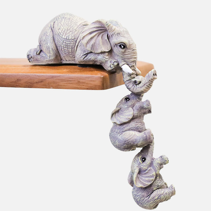 Buddha Stones 3 pièces Figurines Feng Shui Éléphant Sitter Figurine de Richesse Décoration de la Maison - image 1