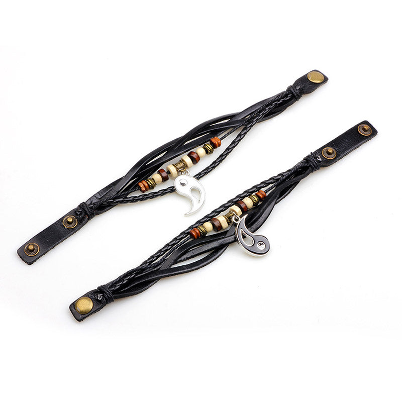 Bracelet d'équilibre de couple pendentif Yin Yang