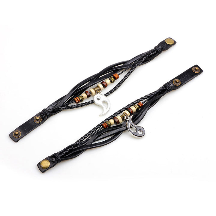 Bracelet d'équilibre de couple pendentif Yin Yang