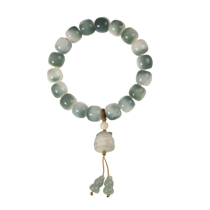 Bracelet de paix en forme de pomme de pin et de patte de chat, motif de Buddha Stones dégradées, graines de Bodhi, renard à neuf queues - image 11
