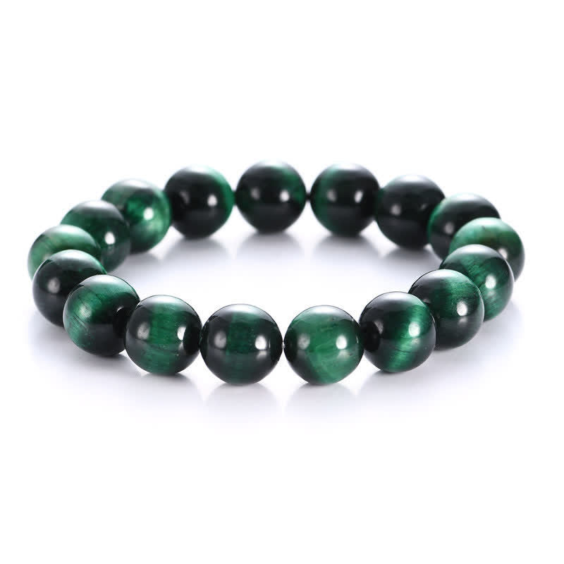Bracelet de force en œil de tigre vert naturel Buddha Stones