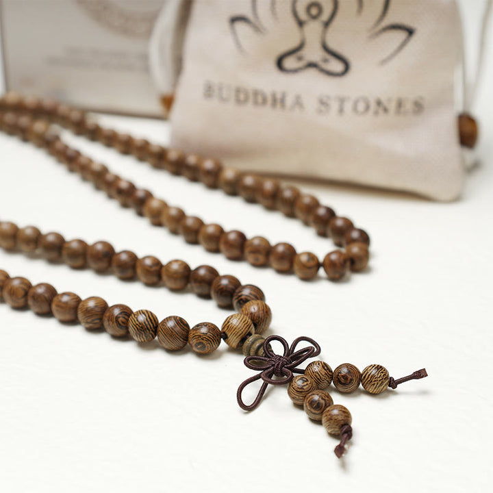 Bracelet Mala 108 Buddha Stones Prière Méditation Bois de Santal Élastique - image 18