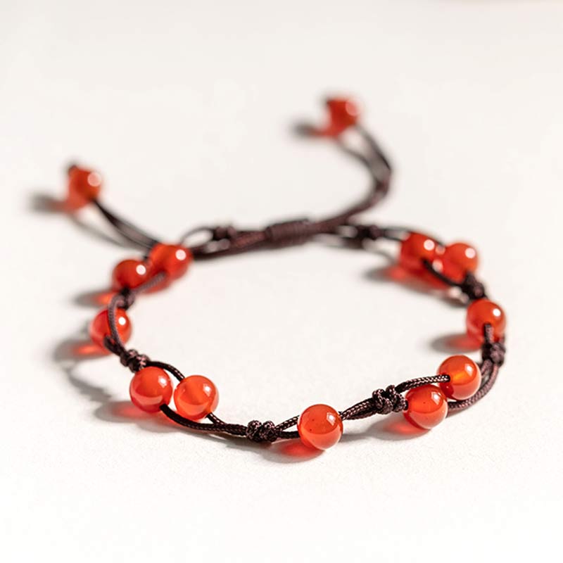 Bracelet calme en agate rouge, agate mousse et cinabre de Buddha Stones
