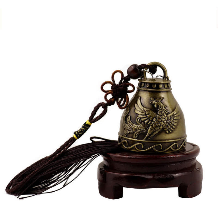 Buddha Stones Feng Shui Bouddha Koi Poisson Phénix Carillon à vent Cloche Chance Décoration murale à suspendre - Phénix - image 3