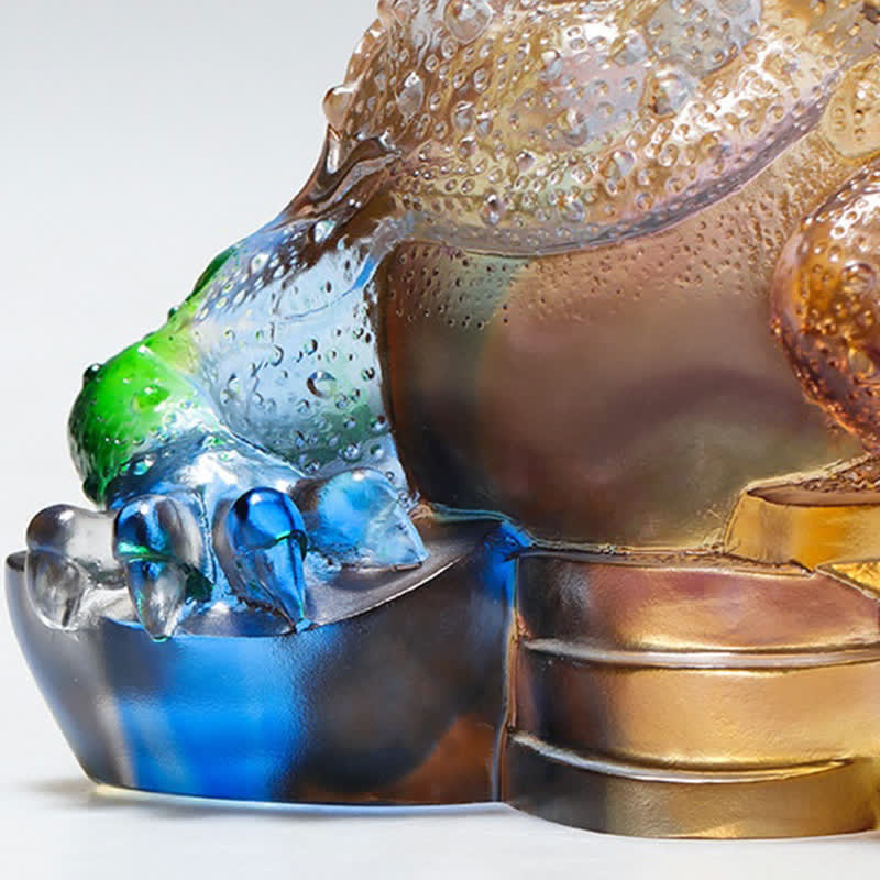 Grenouille Feng Shui Pièce d'art en cristal Liuli faite à la main Décoration de bureau à domicile Richesse - image 17