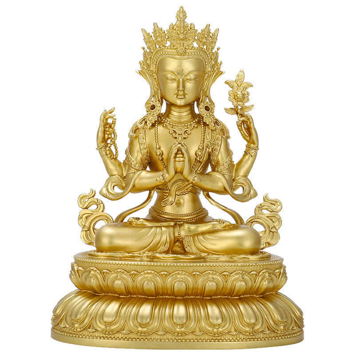 Figurine de Bouddha de médecine Amitabha Shakyamuni Statue de sérénité en cuivre Décoration de la maison