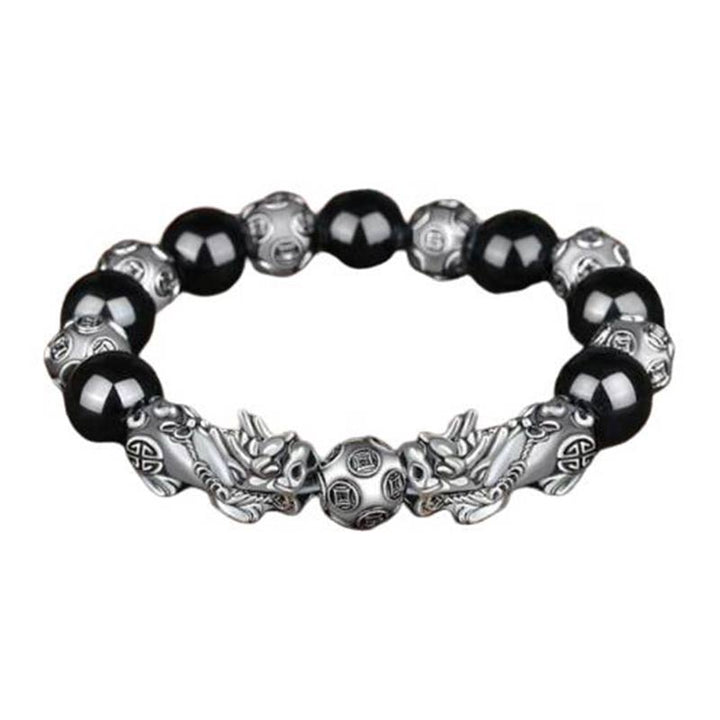Bracelet en obsidienne tibétain FengShui PiXiu Buddha Stones