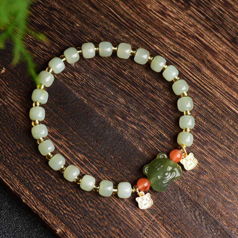 Bracelet d'abondance en jade porte-bonheur du zodiaque chinois