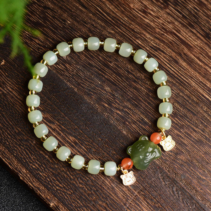 Bracelet d'abondance en jade porte-bonheur du zodiaque chinois