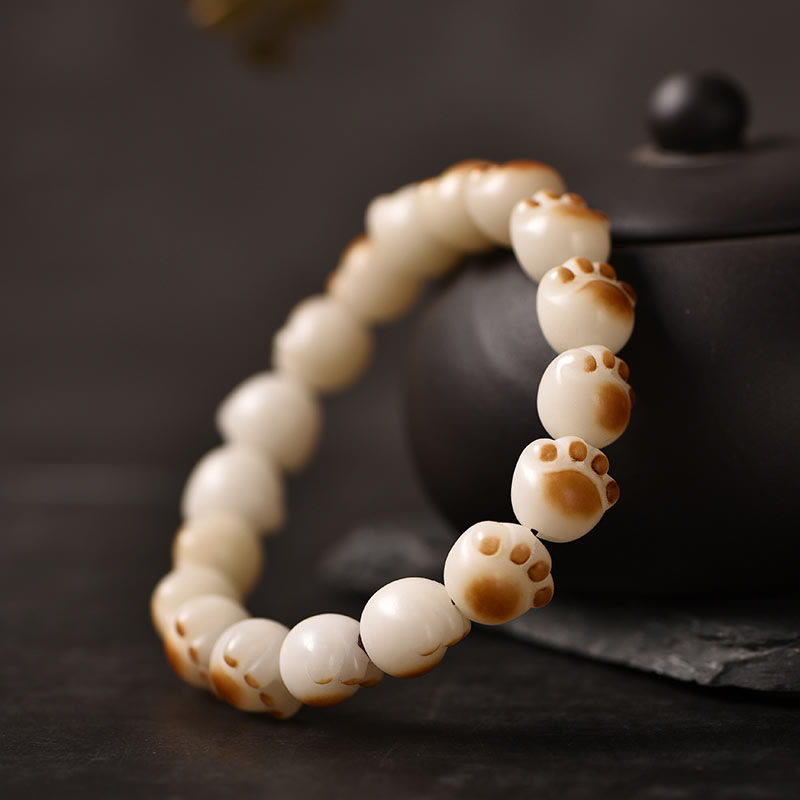 Bracelet de paix en forme de patte de chat mignon avec Buddha Stones et graines de Bodhi - 12 mm - image 7