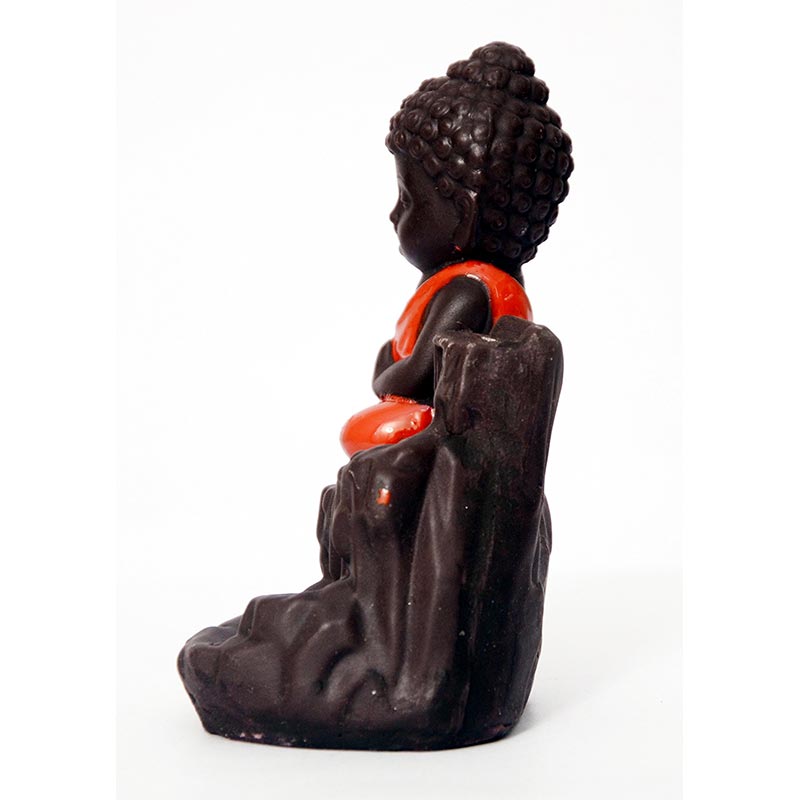 Fontaine à fumée à refoulement en Buddha Stones Brûleur d'encens en céramique Décoration de bénédiction