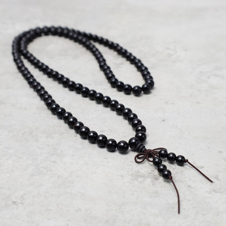 Bracelet Mala 108 Buddha Stones Prière Méditation Bois de Santal Élastique - image 10