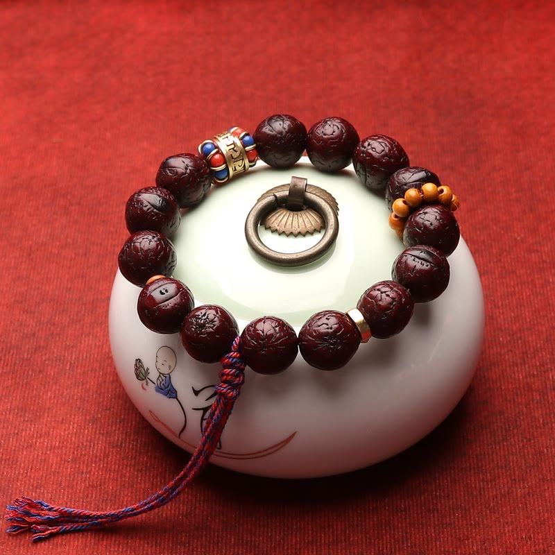 Bracelet à pampilles en perles de rocaille Bodhi avec Buddha Stones et paix et calme