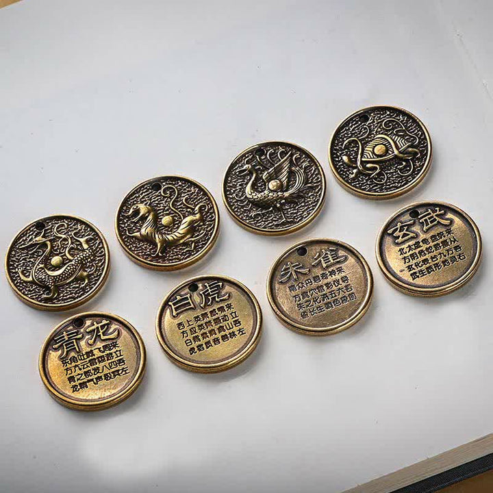 Porte-clés Buddha Stones Four Symbols Azure Dragon White Tiger Vermilion Bird Black Tortue