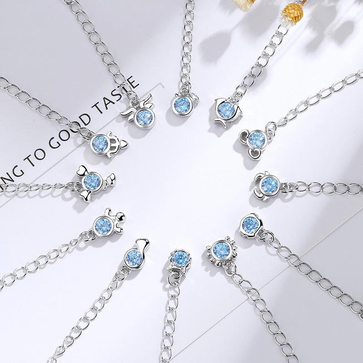 Bracelet à breloques en cuivre plaqué argent 925 Buddha Stones avec 12 constellations du zodiaque - image 5