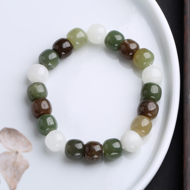 Bracelet de bénédiction porte-bonheur en jade dégradé de Buddha Stones