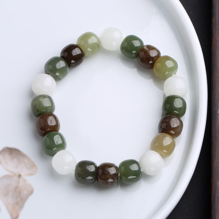 Bracelet de bénédiction porte-bonheur en jade dégradé de Buddha Stones