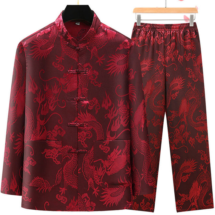 Costume Tang en Buddha Stones pour hommes, vêtements traditionnels chinois Hanfu, chemise de Kung Fu, uniforme, manteau à manches longues, hauts et pantalons, vêtements pour hommes - image 15