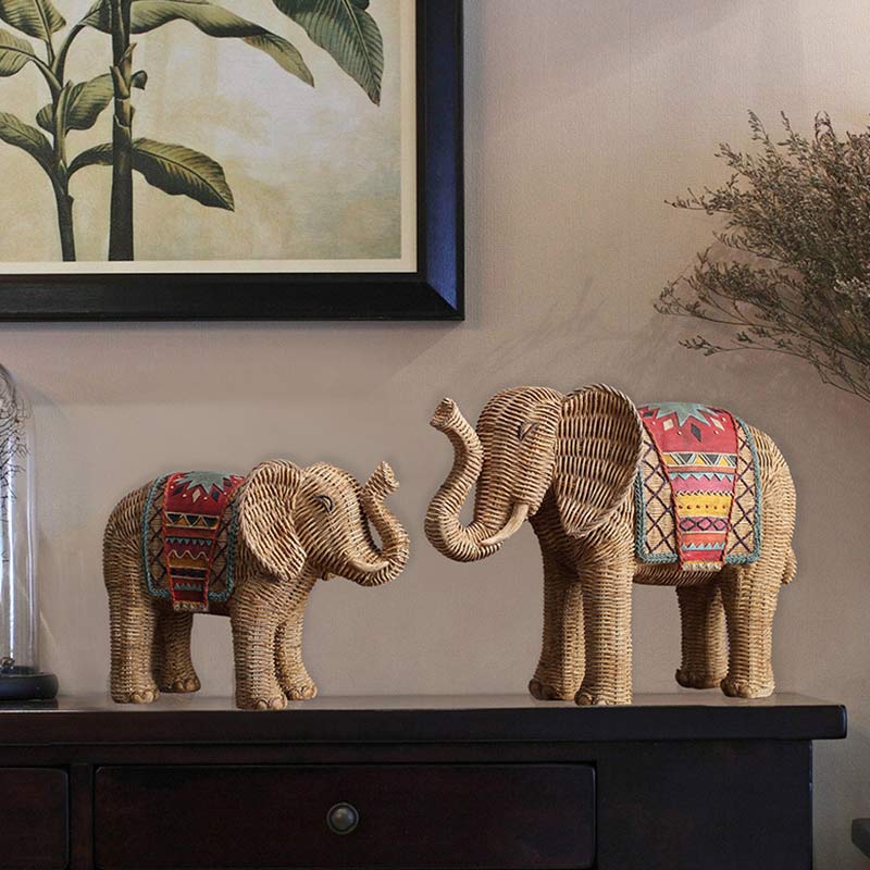 Éléphant en résine Sagesse Richesse Décoration de la maison