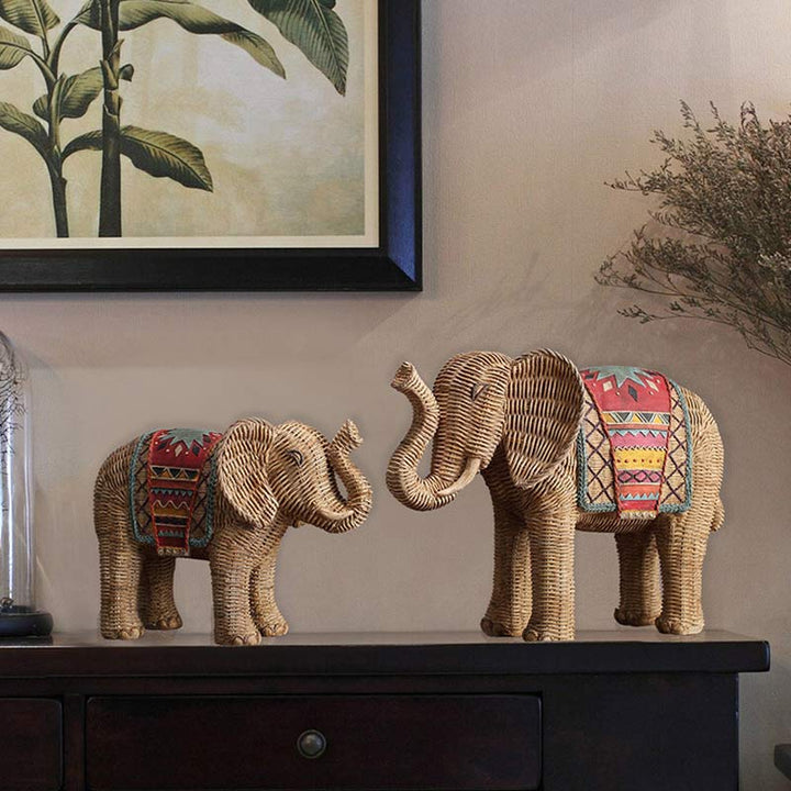 Éléphant en résine Sagesse Richesse Décoration de la maison