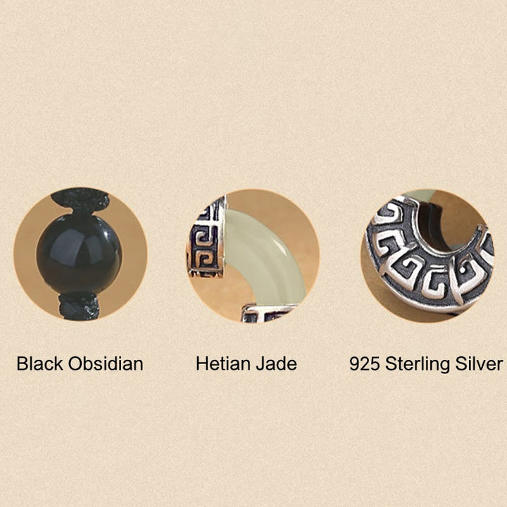 Collier Buddha Stones Argent Sterling 925 Jade Hetian Naturel Boucle de Paix Prospérité Pendentif - image 8