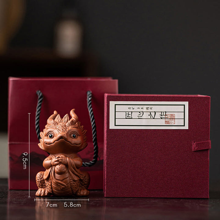 Figurine en argile violette Buddha Stones bonheur et une richesse - Petite fille dragon - Marron (Coffret cadeau) - image 23