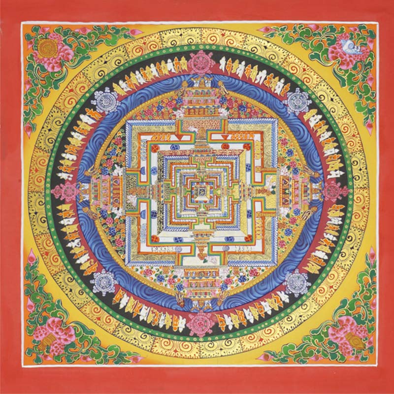 Peinture Thangka tibétaine en Buddha Stones , bénédiction, décoration faite à la main