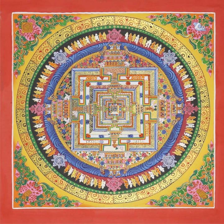 Peinture Thangka tibétaine en Buddha Stones , bénédiction, décoration faite à la main