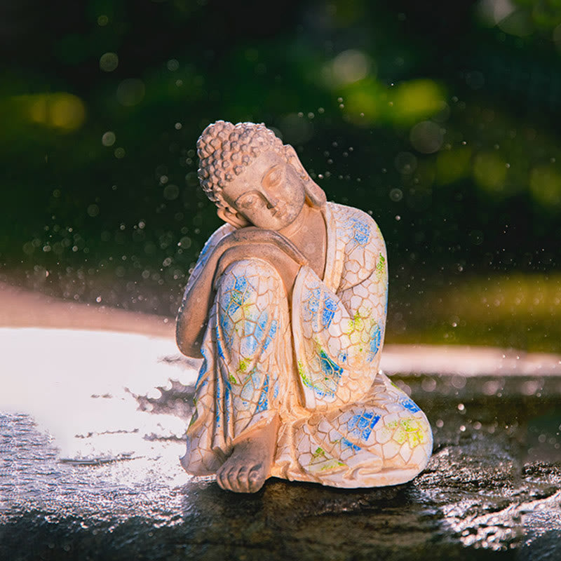 Statue de Bouddha Zen en Méditation Sérénité Figurine en Résine Décoration de la Maison