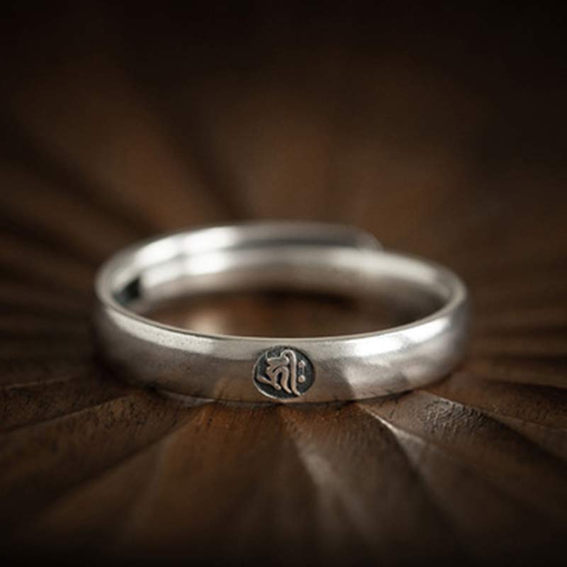 Bague couple en argent sterling 925 Buddha Stones et bénédiction du zodiaque chinois - image 9