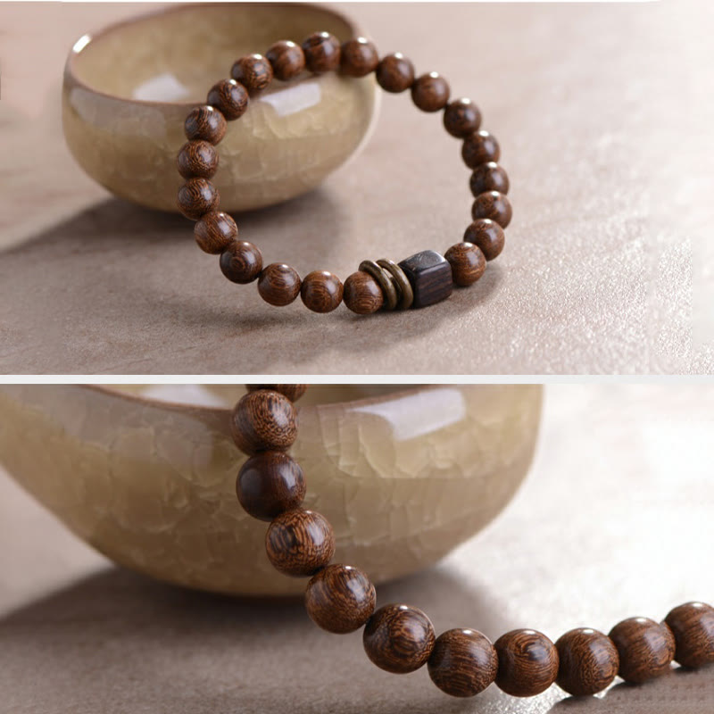 Bracelet de spiritualité en bois de Phoebe Zhennan Buddha Stones