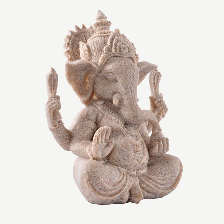 Buddha Stones Ganesh Ganpati Statue d'éléphant Richesse Bénédiction Décoration de la maison