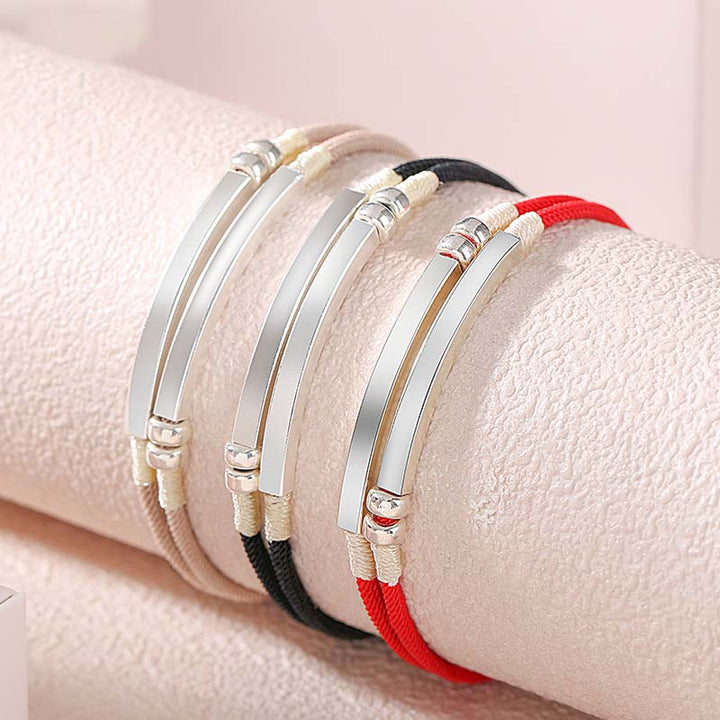 Bracelet tressé en argent sterling 925 avec cordon rouge et Buddha Stones