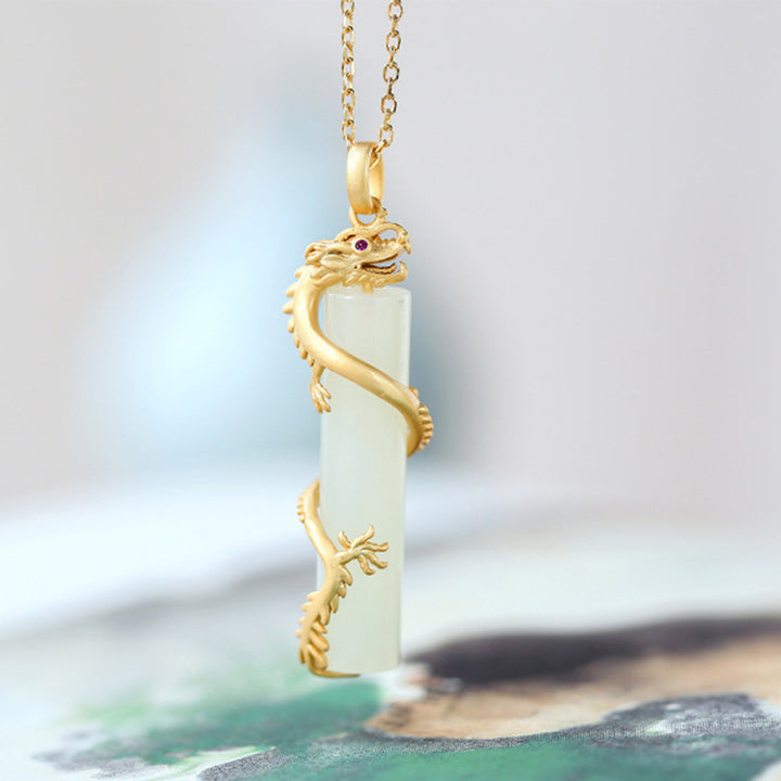 Collier pendentif protection cuivre dragon phénix jade Buddha Stones - image 4