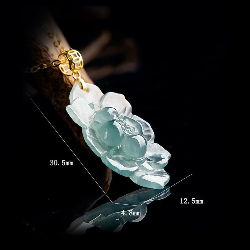 Collier pendentif en argent sterling 925 avec Buddha Stones et boucle en or 18 carats, motif lotus en jade naturel, symbole de prospérité - image 8