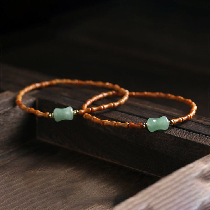 Bracelet porte-bonheur en aventurine verte naturelle avec noyau d'olive et pierres de Buddha Stones