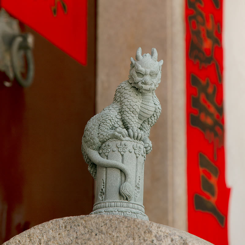 Buddha Stones Feng Shui Debout Assis Dragon Succès Chance Décoration de la Maison - Dragon debout 12*27*10cm - image 3